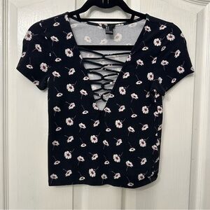 Floral fitted crop top